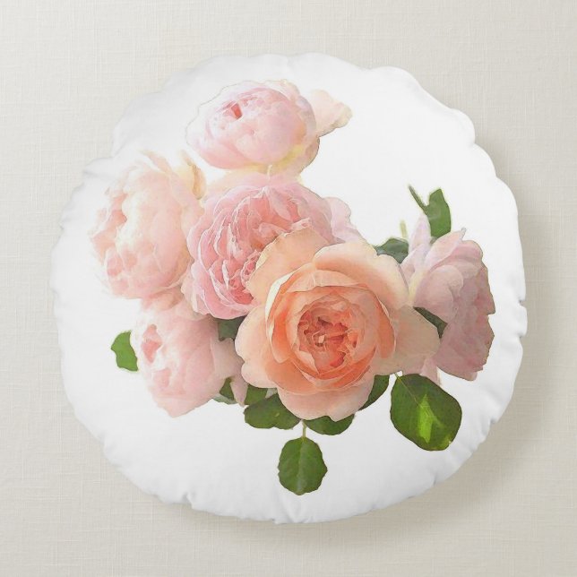 Cojín Redondo Rosas elegantes diseñan plantillas modernas de mod (Anverso)