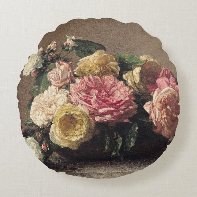 Cojín Redondo Rosas en un plato, 1882 (Anverso)