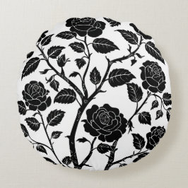 Cojín Redondo Rosas negros