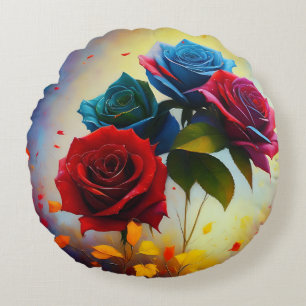 Cojín Redondo Rosas Tricolor, Cushion redonda