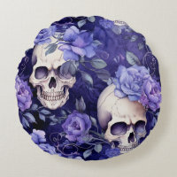 Rosas violetas con calaveras