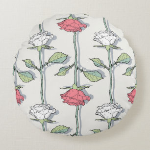 Cojín Redondo Rose seamless Pattern