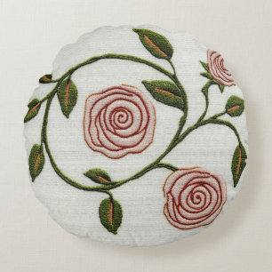 Cojín Redondo Roses rosados - Charles Rennie Mackintosh