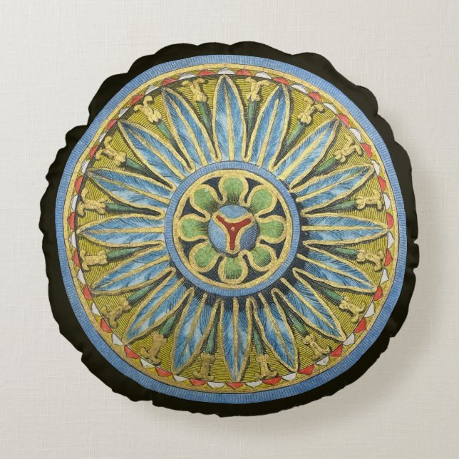 Cojín Redondo Rosette arquitectónico antiguo n.º 2 (Anverso)