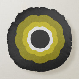 Cojín Redondo Rosette de estilo contemporáneo retro vintage