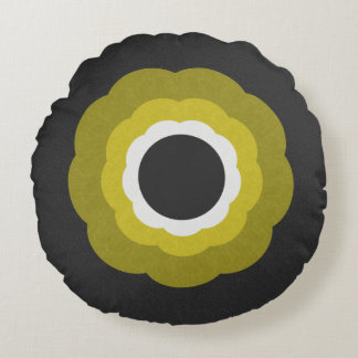 Cojín Redondo Rosette de estilo contemporáneo retro vintage