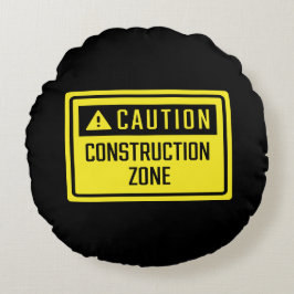 Cojín Redondo Rótulo de la zona de construcción de precaución