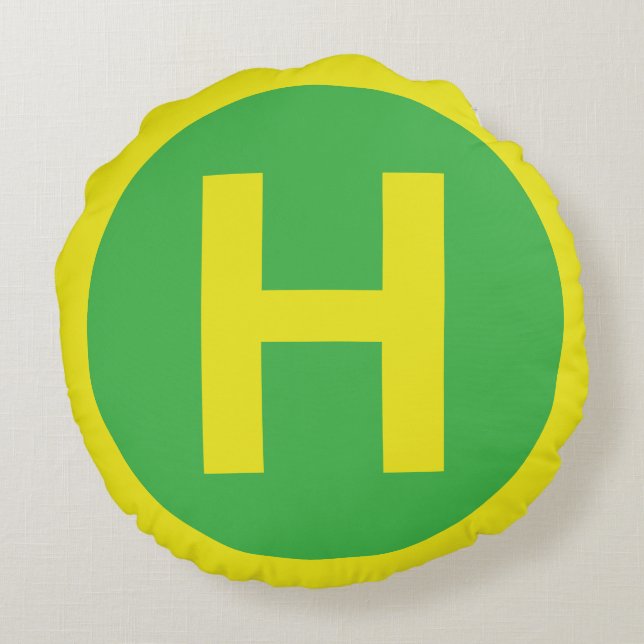 Cojín Redondo Rótulo Helipad (Reverso)