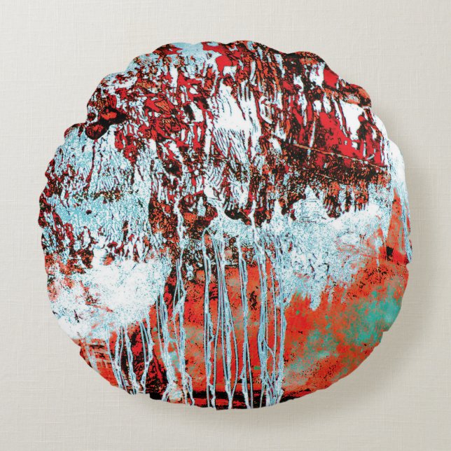 Cojín Redondo Round Pillow – Corrosion Pulse (Anverso)
