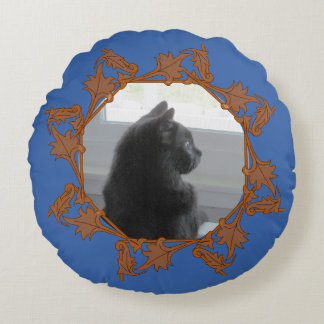 Cojín Redondo Round Pillow - Frame of Leaves in Circle