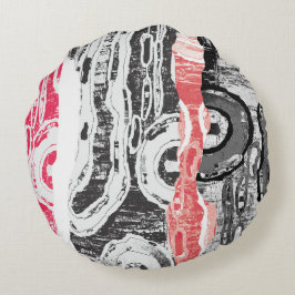 Cojín Redondo Round Pillow – Friction Lands Abstract Design