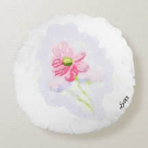 Round Pillow : Iris Flower .