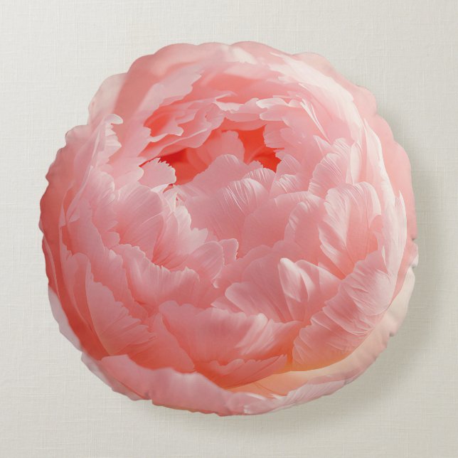 Cojín Redondo Round Pillow – Pink Flower Bloom | Custom Home Dec (Anverso)