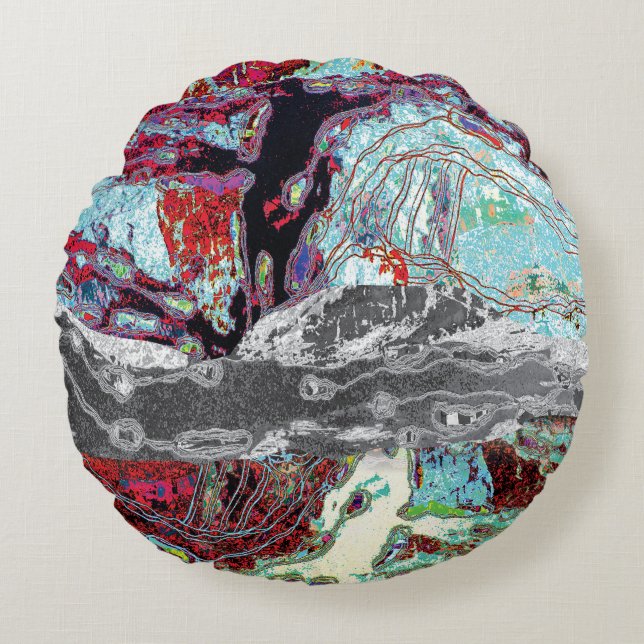 Cojín Redondo Round Pillow – Strata Pulse (Anverso)