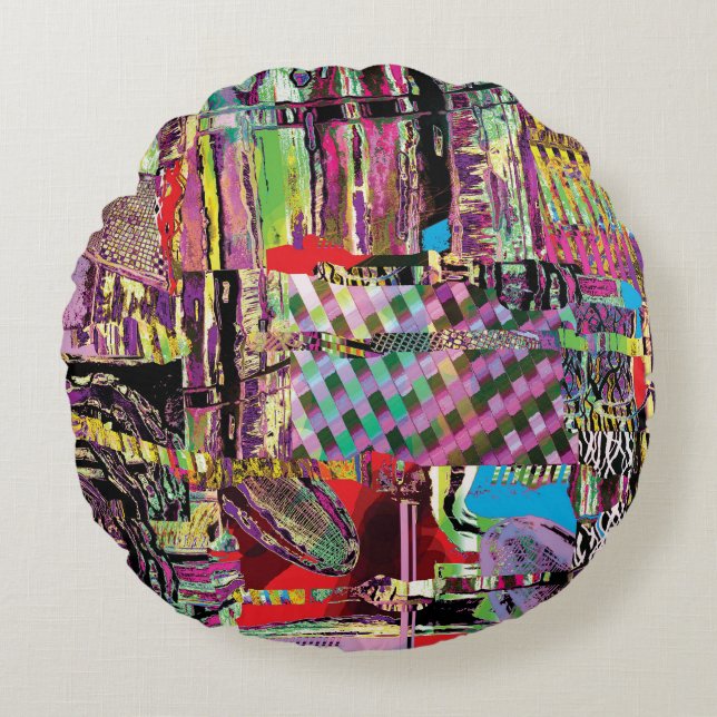 Cojín Redondo Round Pillow – Urban Fractals (Anverso)