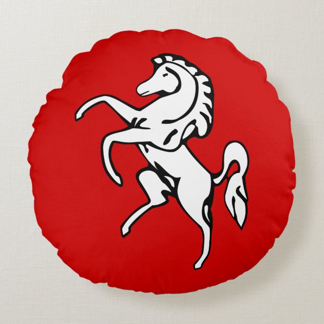 Cojín Redondo Round Throw Pillow with flag of Kent County (Anverso)