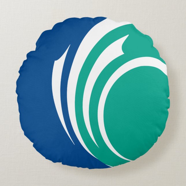 Cojín Redondo Round Throw Pillow with flag of Ottawa (Anverso)