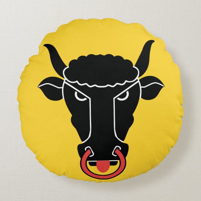 Cojín Redondo Round Throw Pillow with flag of Uri, Switzerland (Anverso)