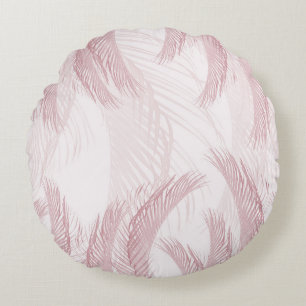 Cojín Redondo Rubor Pink Feather Palm Bliss 1