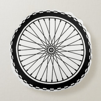 Cojín Redondo Rueda de la bici de montaña - negro