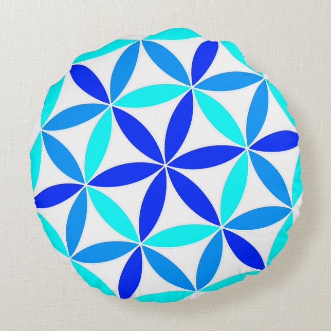 Cojín Redondo Rueda de la flor (Reverso)