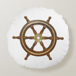 Cojín Redondo Rueda de madera de la nave del vintage