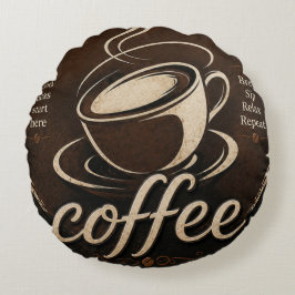 Cojín Redondo Rustic Coffee Bar Decor Gift