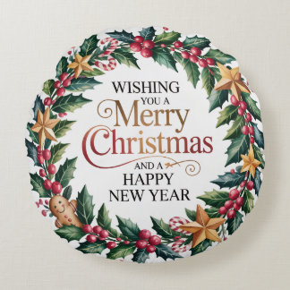 Cojín Redondo Rustic Gingerbread Holiday