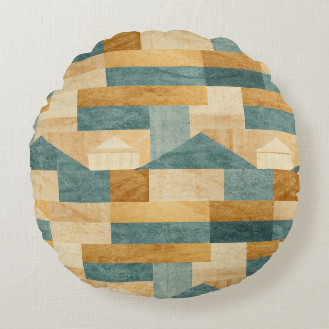 Cojín Redondo Rústico/Cabina/Lodge/Mountain (Anverso)