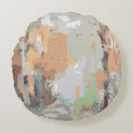 Cojín Redondo Rústico vintage de Boho, taupe naranja, marrón, gr