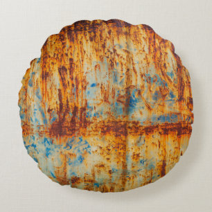 Cojín Redondo Rusty Blue Metalizado Textura