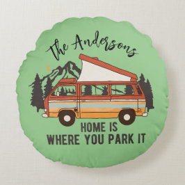 Cojín Redondo RV Camping Tent TrailHome es donde lo estacionas