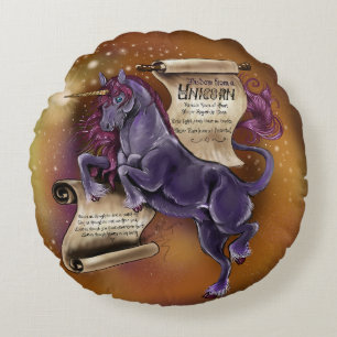 Cojín Redondo Sabiduría de un Unicornio