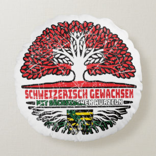 Cojín Redondo Sachsen Sächsisch Schweizer Schweiz Baum Wurzel