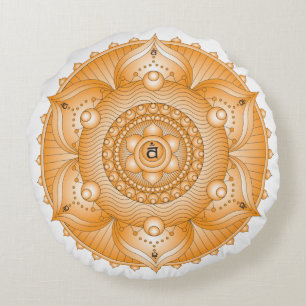 Cojín Redondo Sacral Chakra Mandala Round Pillow