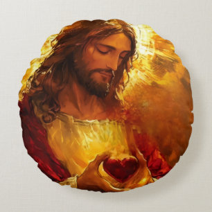 Cojín Redondo Sagrado Corazón de Jesús