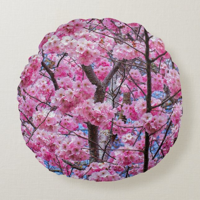 Cojín Redondo Sakura Pillow - Acepta la belleza de la naturaleza (Anverso)