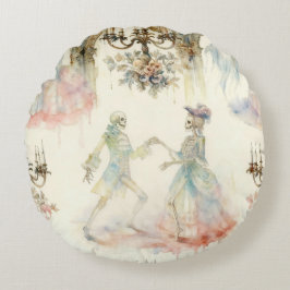 Cojín Redondo Sala de baile de esqueletos victorianos