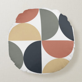 Cojín Redondo Salmón de carbón de medio siglo moderno