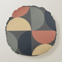 Cojín Redondo Salmón de carbón de medio siglo moderno