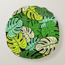 Cojín Redondo Saltos de Monstera #3