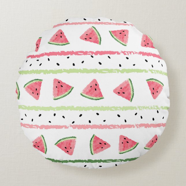 Cojín Redondo Saltos de sandía: impermeable sin foco (Anverso)