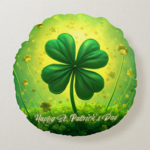 Cojín Redondo Saludos para el Día de San Patricio