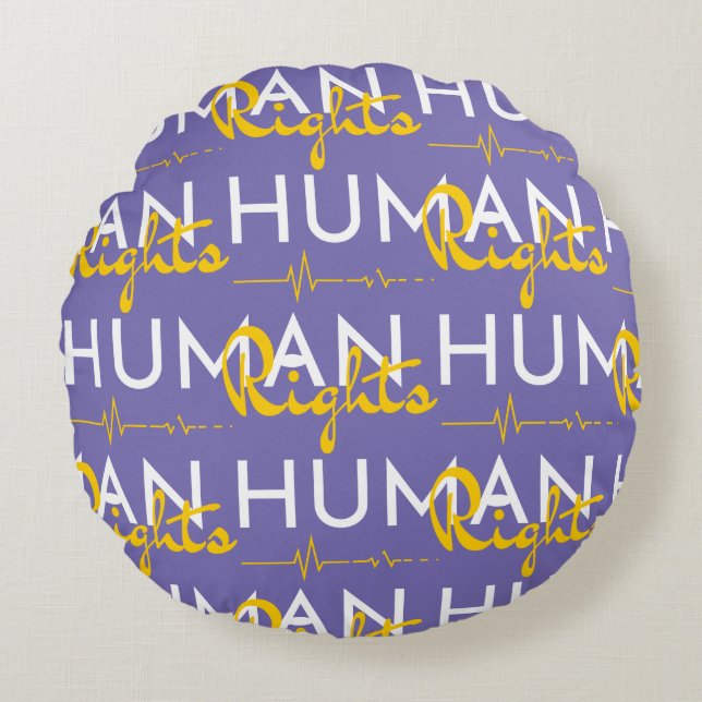 Cojín Redondo Salvamento de los derechos humanos (Anverso)