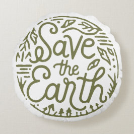 Cojín Redondo Salvar la estética verde de la tierra