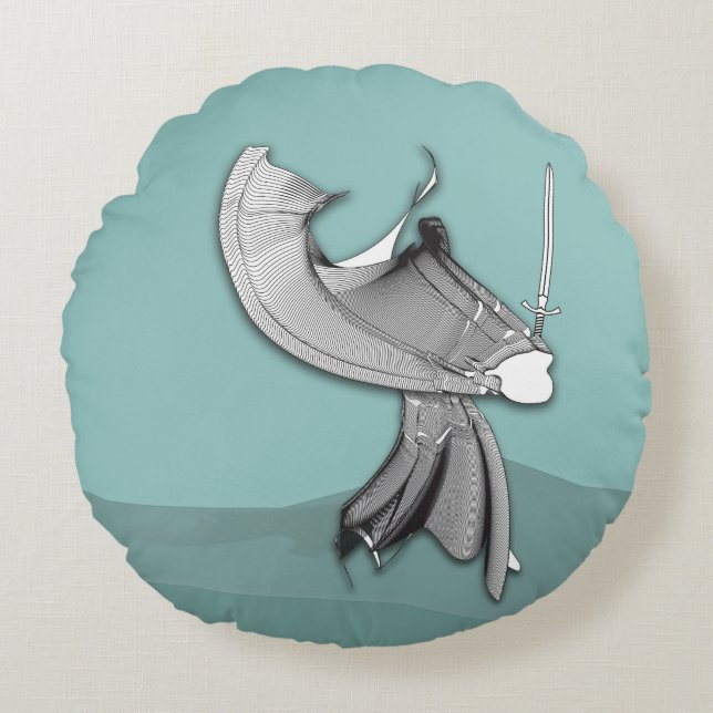 Cojín Redondo Samurai digital (Anverso)