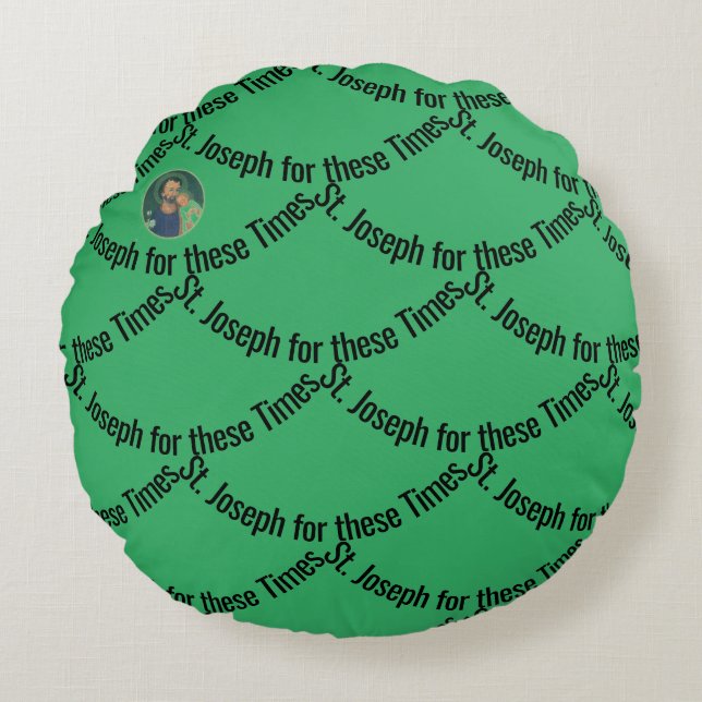 Cojín Redondo San José para estos Times (Anverso)