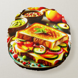 Cojín Redondo Sanos Reuniones Indulgentes: Un Delicioso Queso A 