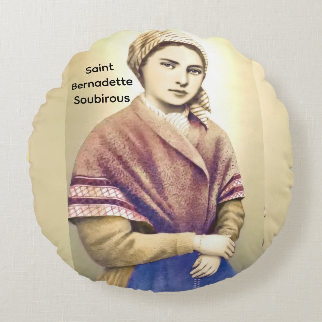 Cojín Redondo Santa Bernadette Soubirous (Anverso)