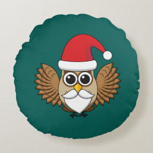 Cojín Redondo Santa Claus Owl